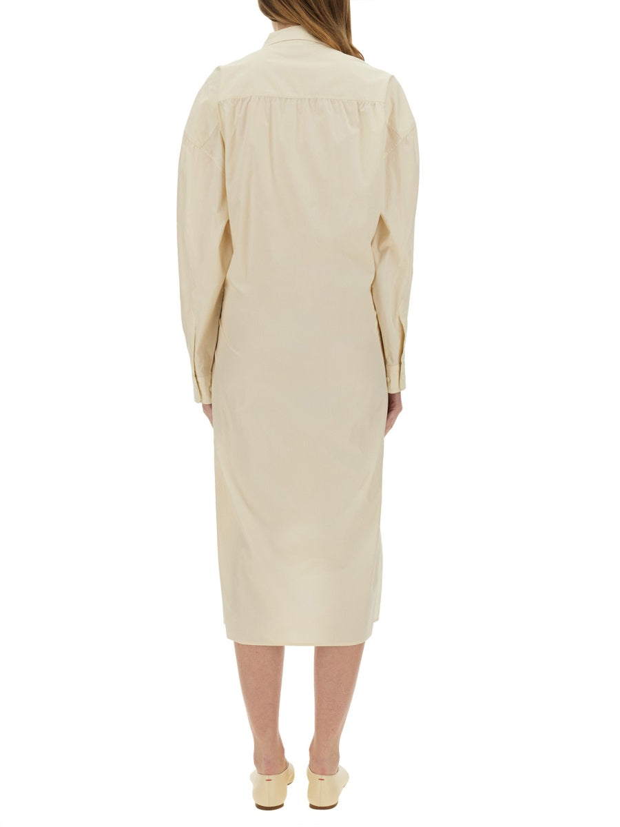 "STRAIGHT COLLAR TWISTED" DRESS