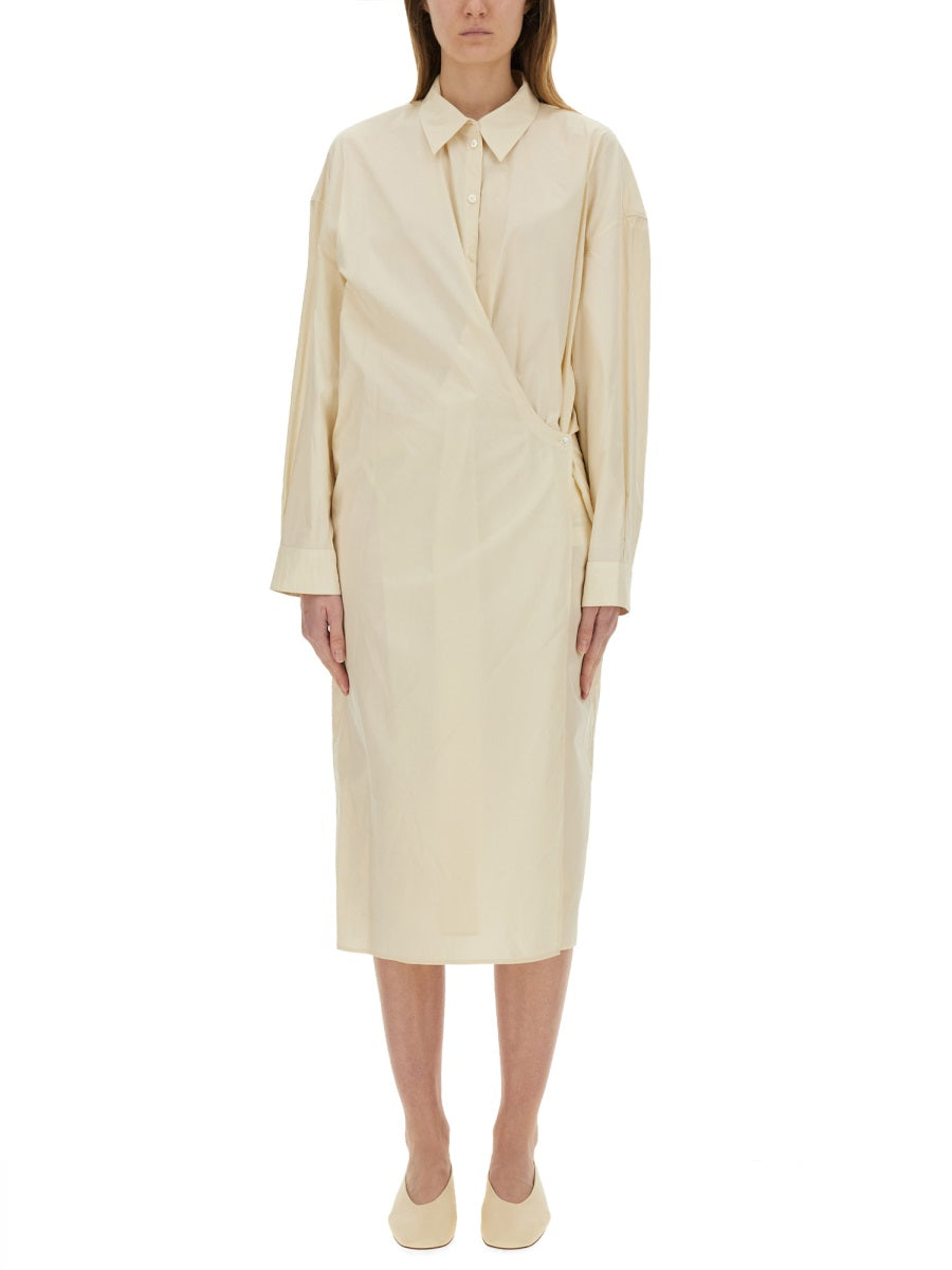 "STRAIGHT COLLAR TWISTED" DRESS