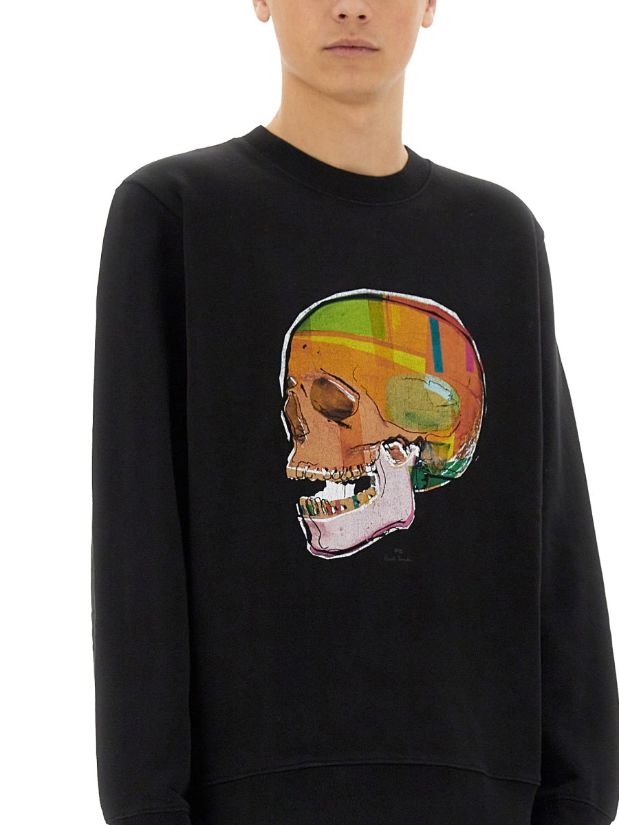 "SKULL SKETCH" PRINT SWEATSHIRT
