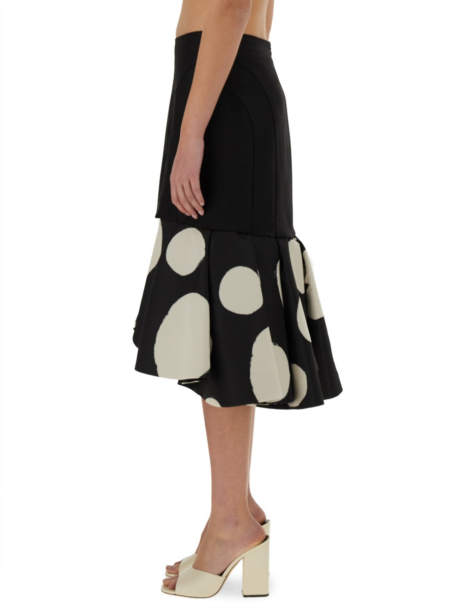 MIDI SKIRT WITH DOUBLE RUFFLES