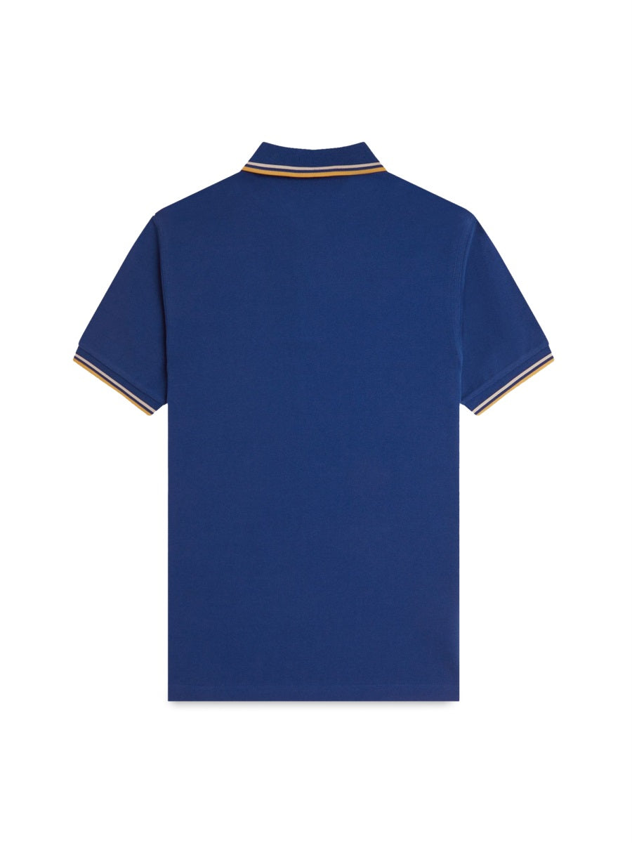 COTTON PIQUE POLO SHIRT WITH DOUBLE STRIPE