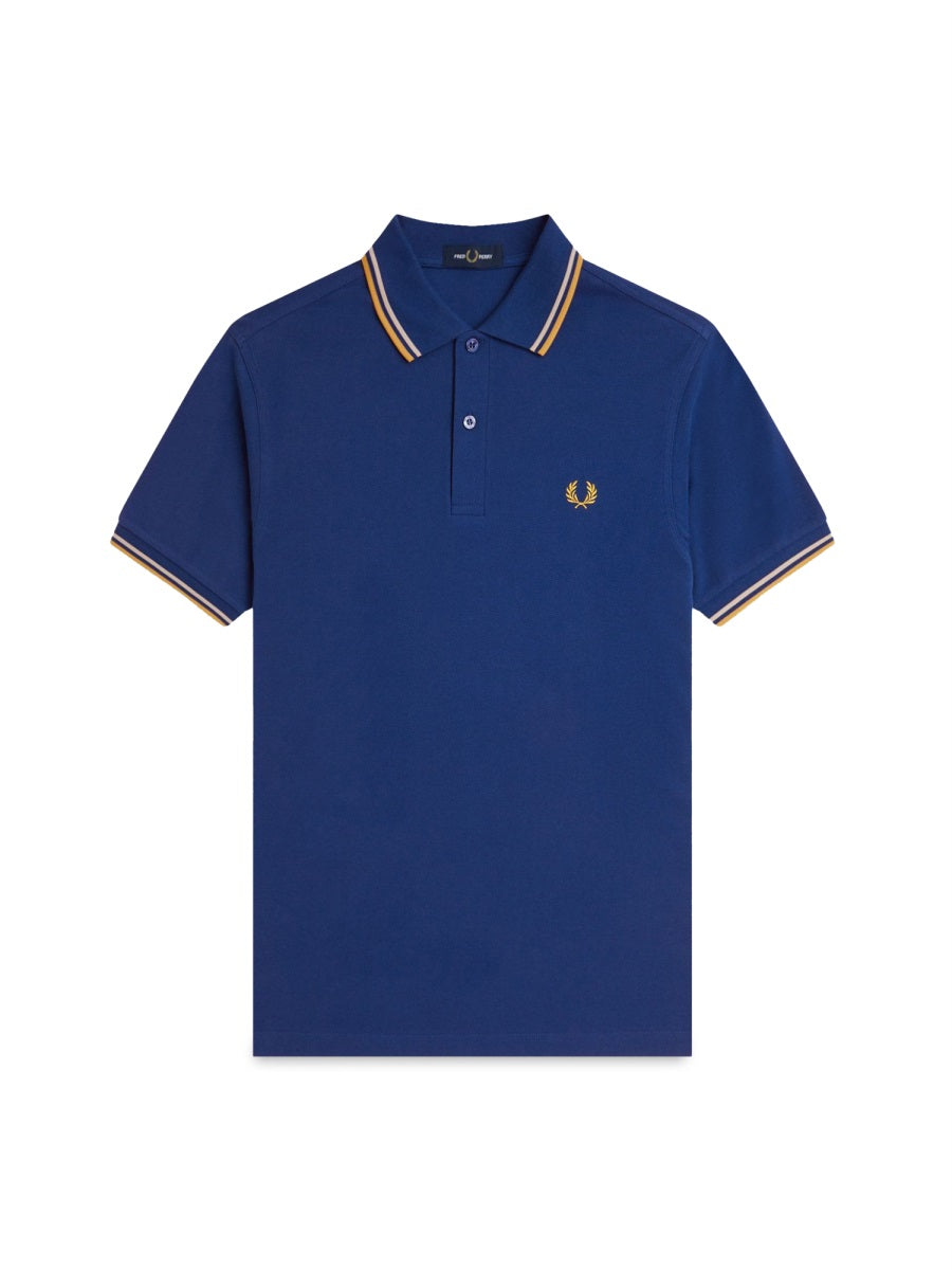 COTTON PIQUE POLO SHIRT WITH DOUBLE STRIPE