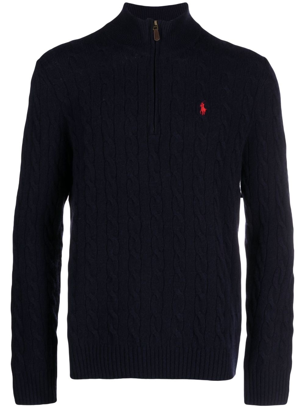 CABLE-KNIT HALF-ZIP SWEATER