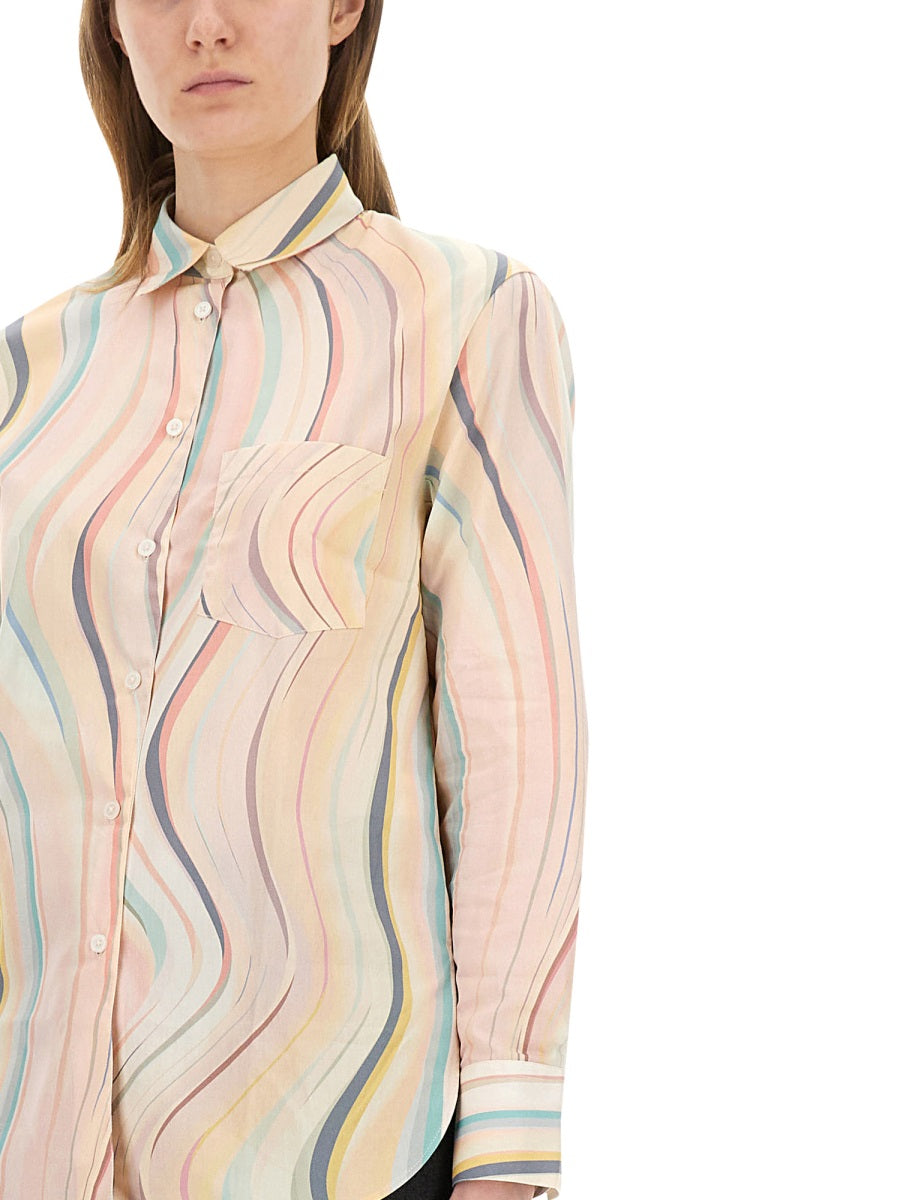 "FADED SWIRL" PRINT SHIRT