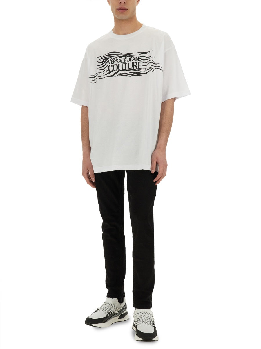 ZEBRA RHINESTONE LOGO T-SHIRT