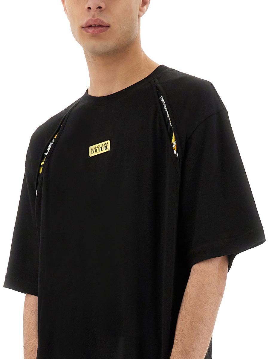 T-SHIRT WITH BAROQUE OUTLINE INSERTS