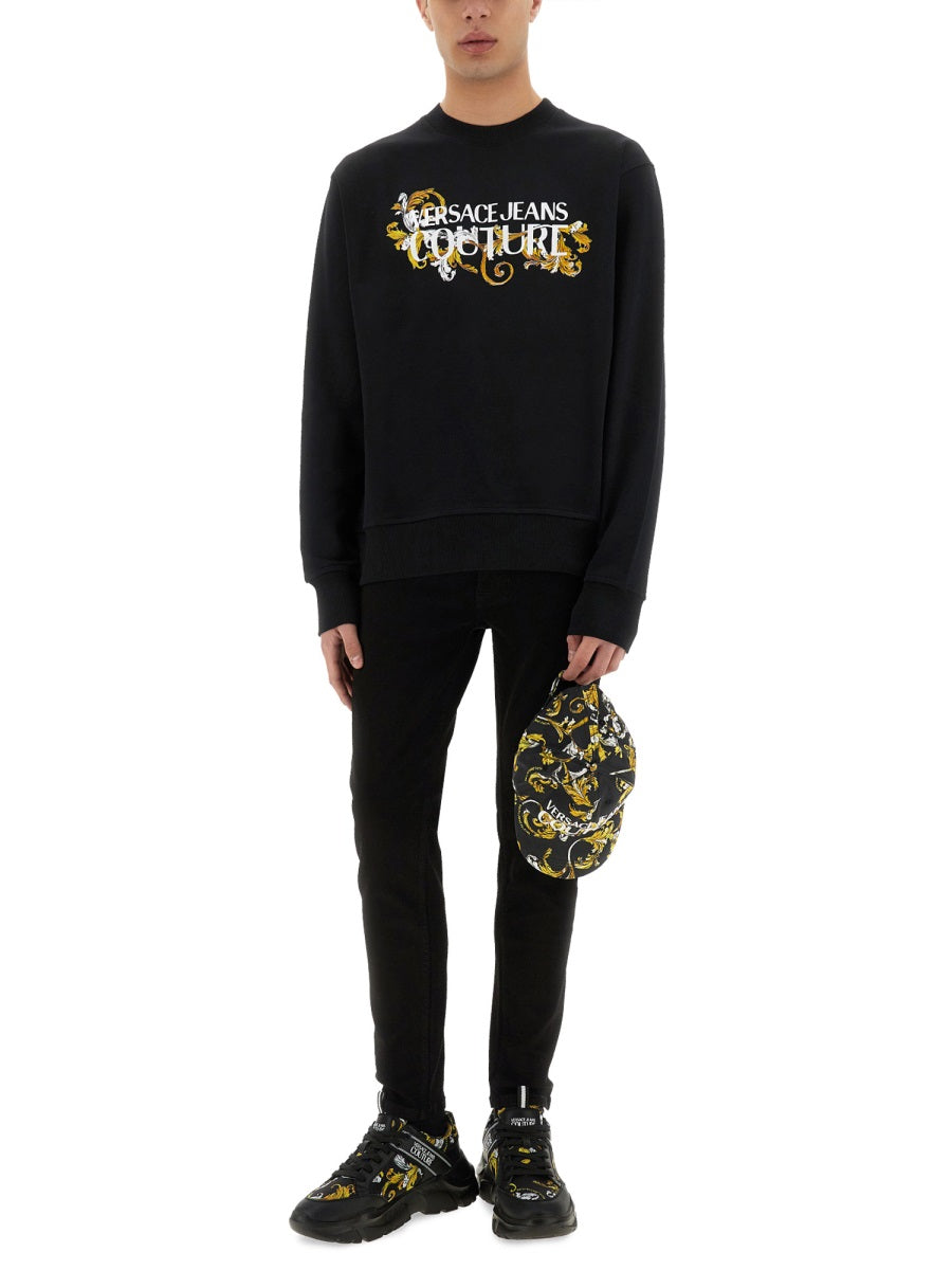 SWEATSHIRT WITH BAROQUE OUTLINE LOGO