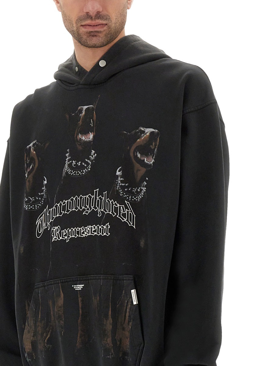 FELPA CON CAPPUCCIO "THOROUGHBRED"
