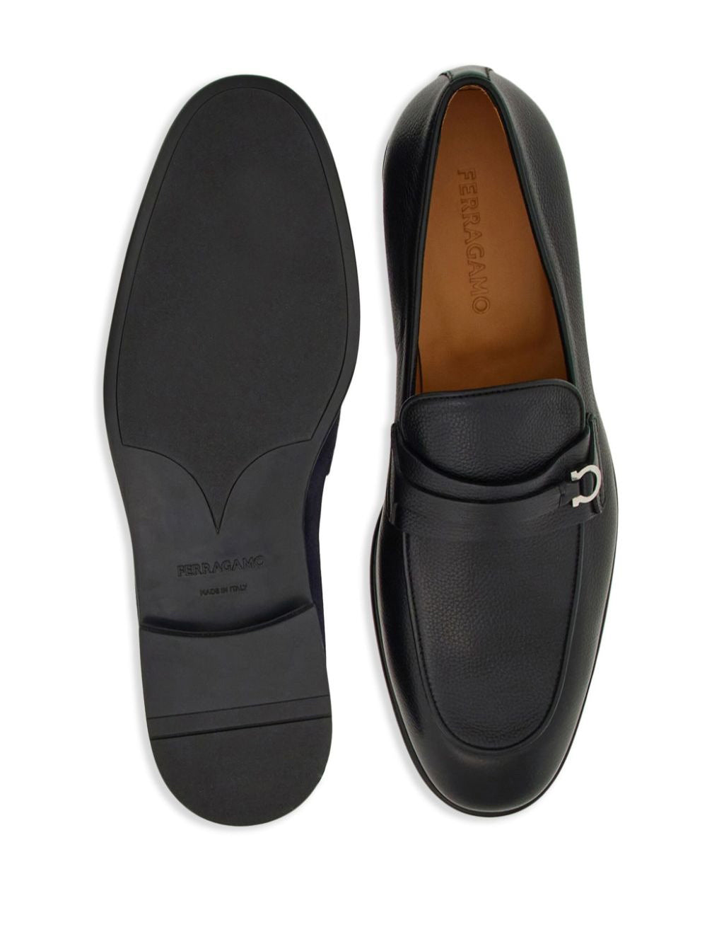 HAMMERED LEATHER GANCINI LOAFERS