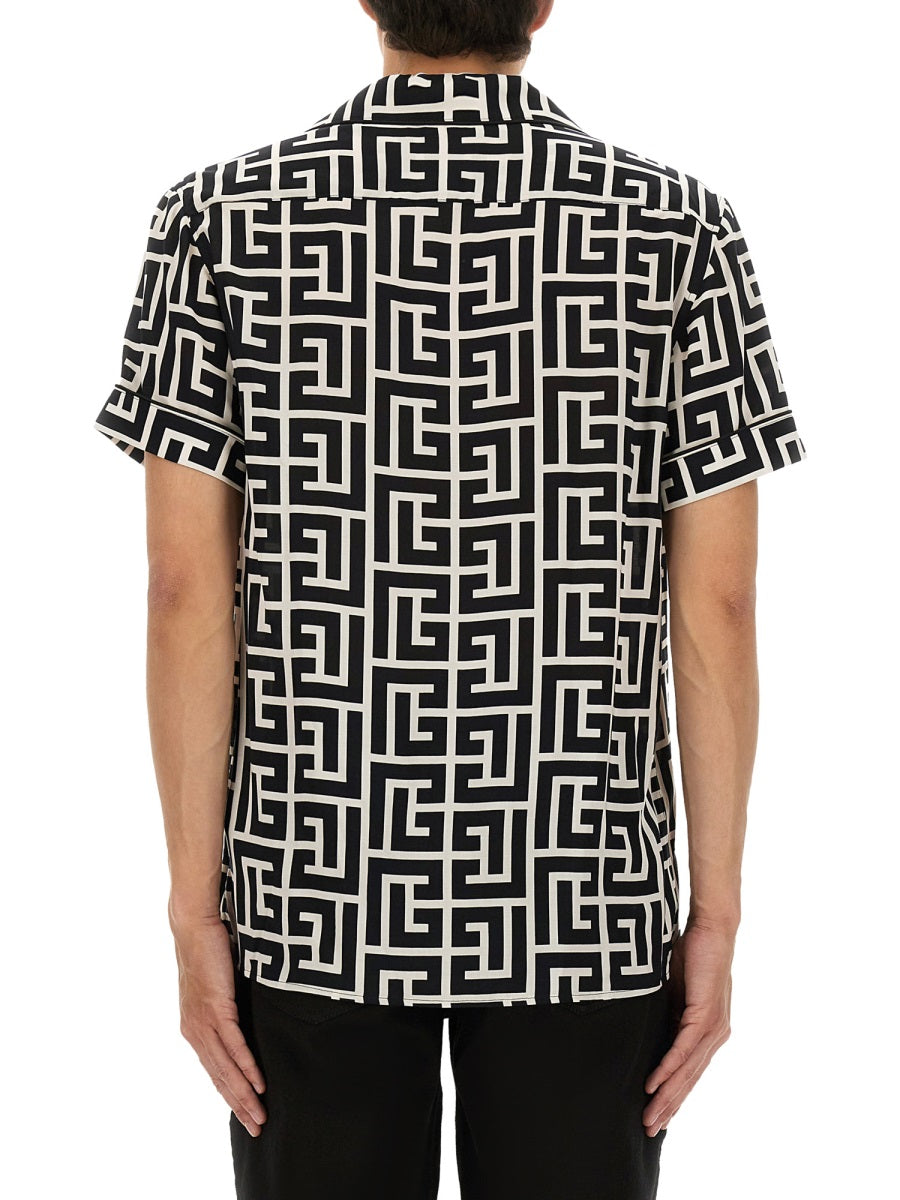 MONOGRAM PRINT PAJAMA SHIRT