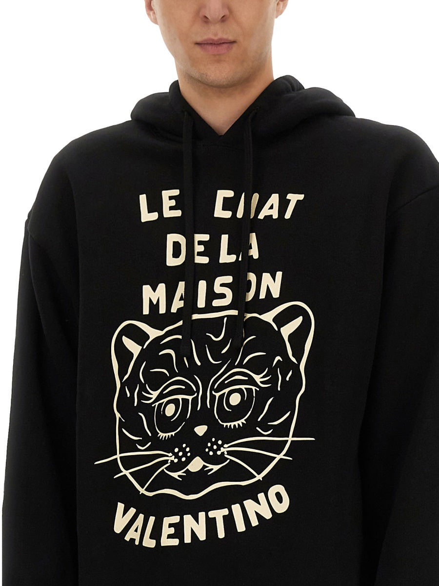 COTTON SWEATSHIRT WITH "CHAT DE LA MAISON" PATCH