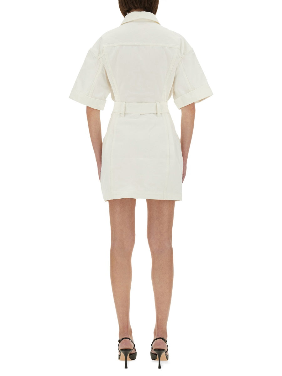 COTTON GABARDINE SHORT DRESS