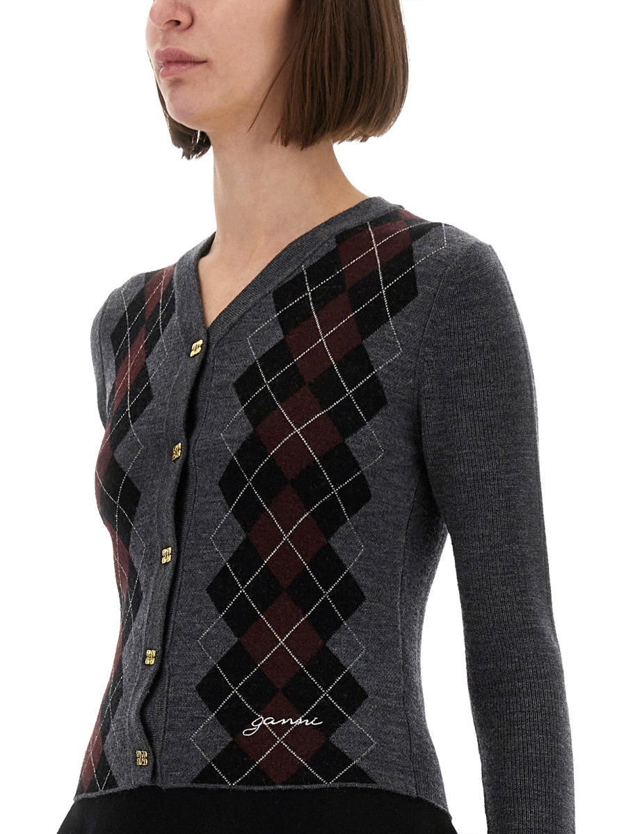 JACQUARD WOOL CARDIGAN