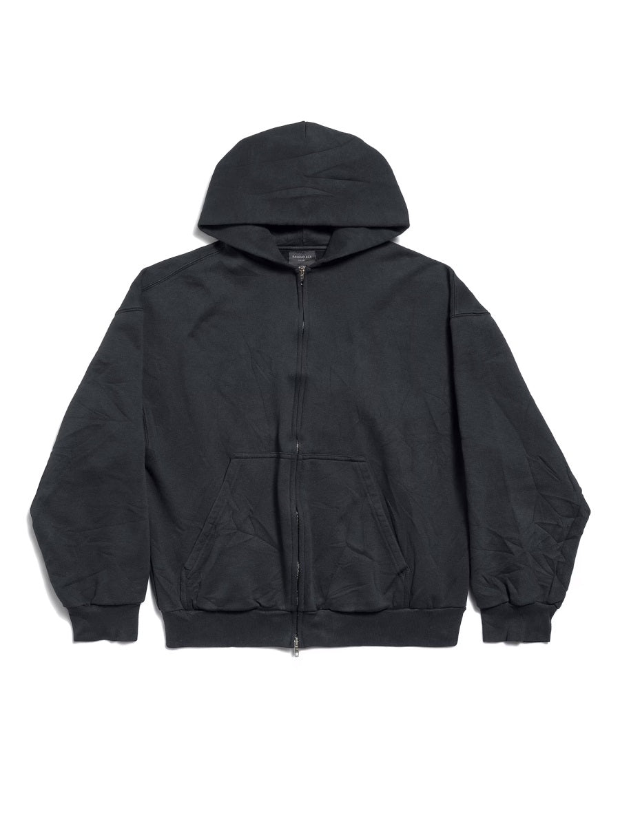 "FLIPPED" ZIPPERED SWEATSHIRT