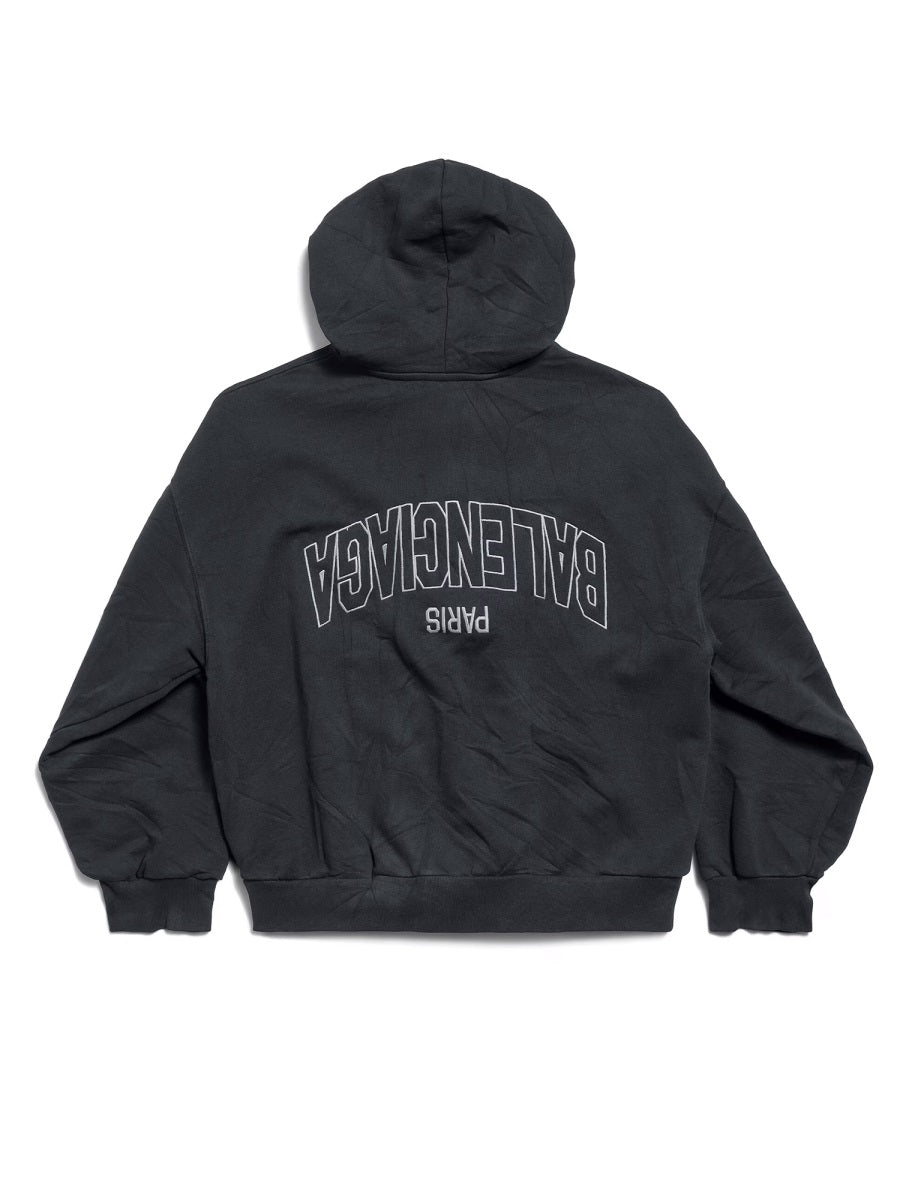"FLIPPED" ZIPPERED SWEATSHIRT