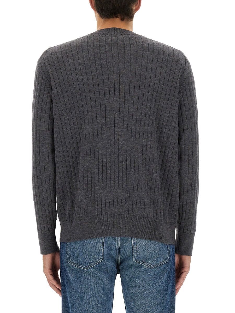 RIBBED WOOL CARDIGAN