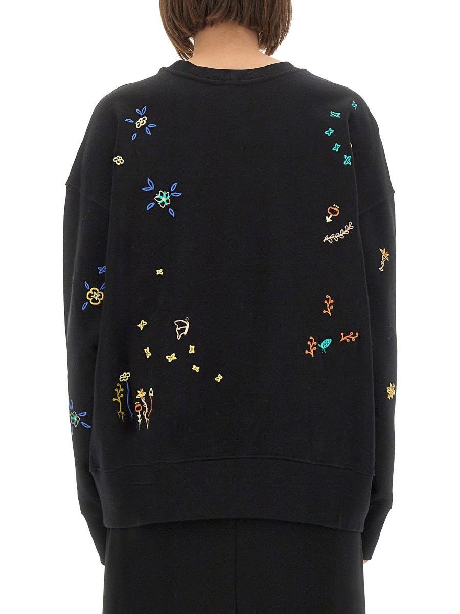 SWEATSHIRT WITH "FLORAL" EMBROIDERY