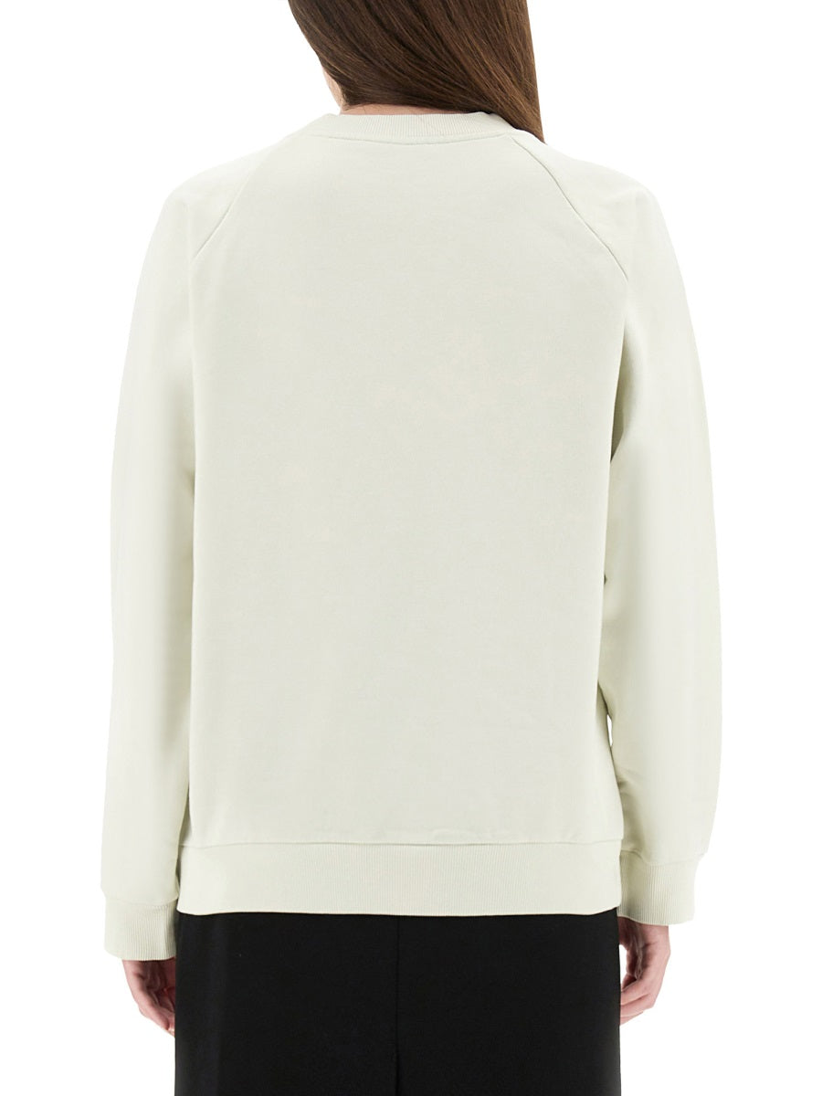 WHITE COTTON SWEATSHIRT WITH TULIP PRINT