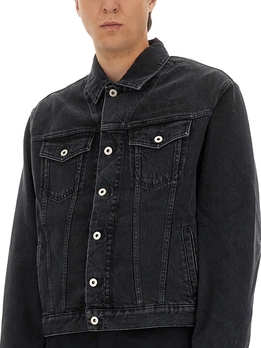 TRUKER JACKET WITH "BOKE FLOWER" EMBROIDERY