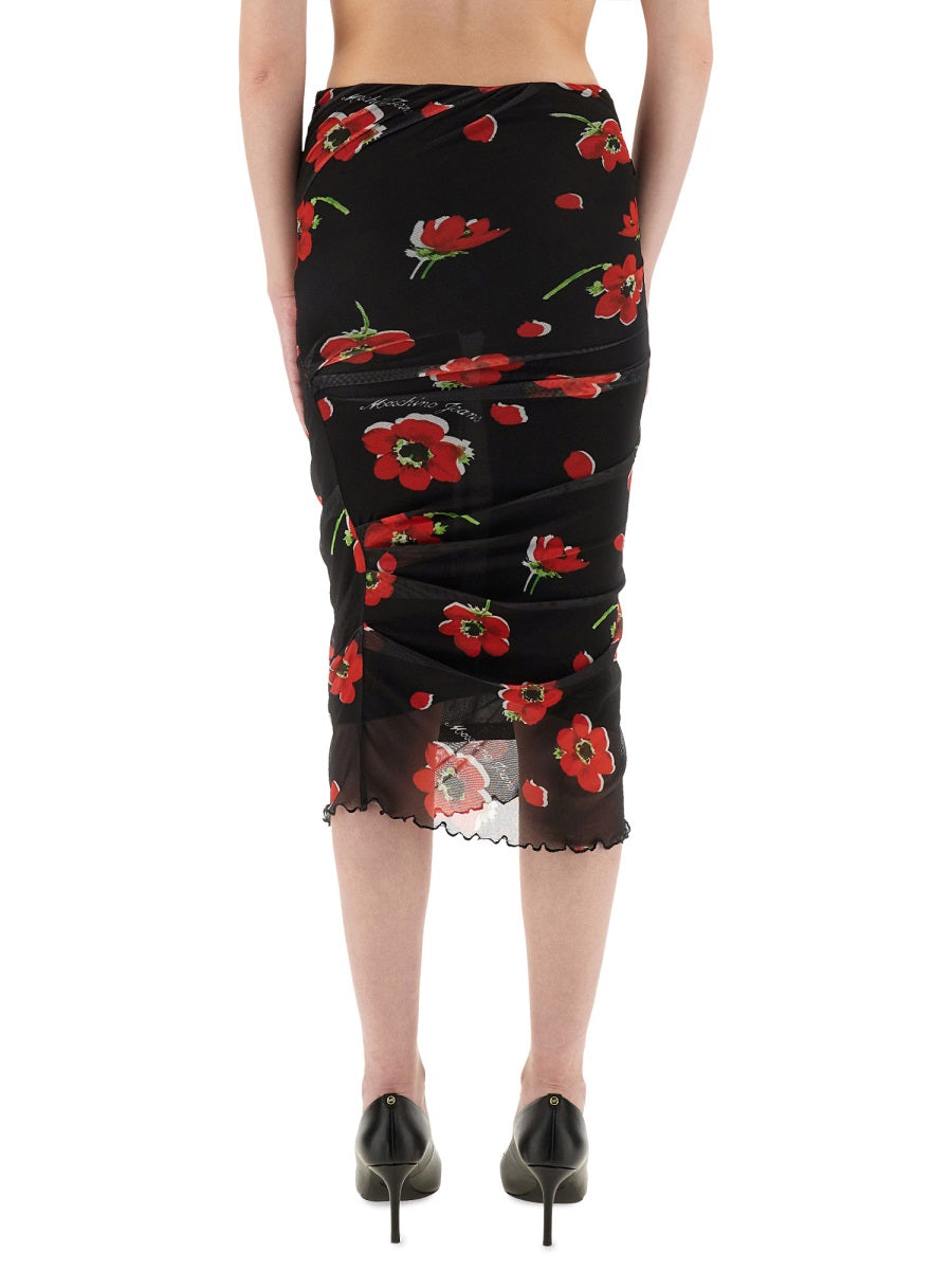 FLORAL MESH SKIRT