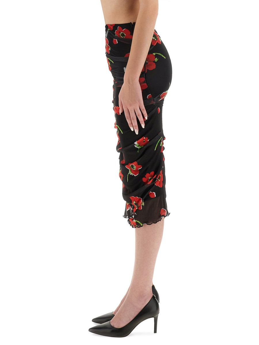 FLORAL MESH SKIRT