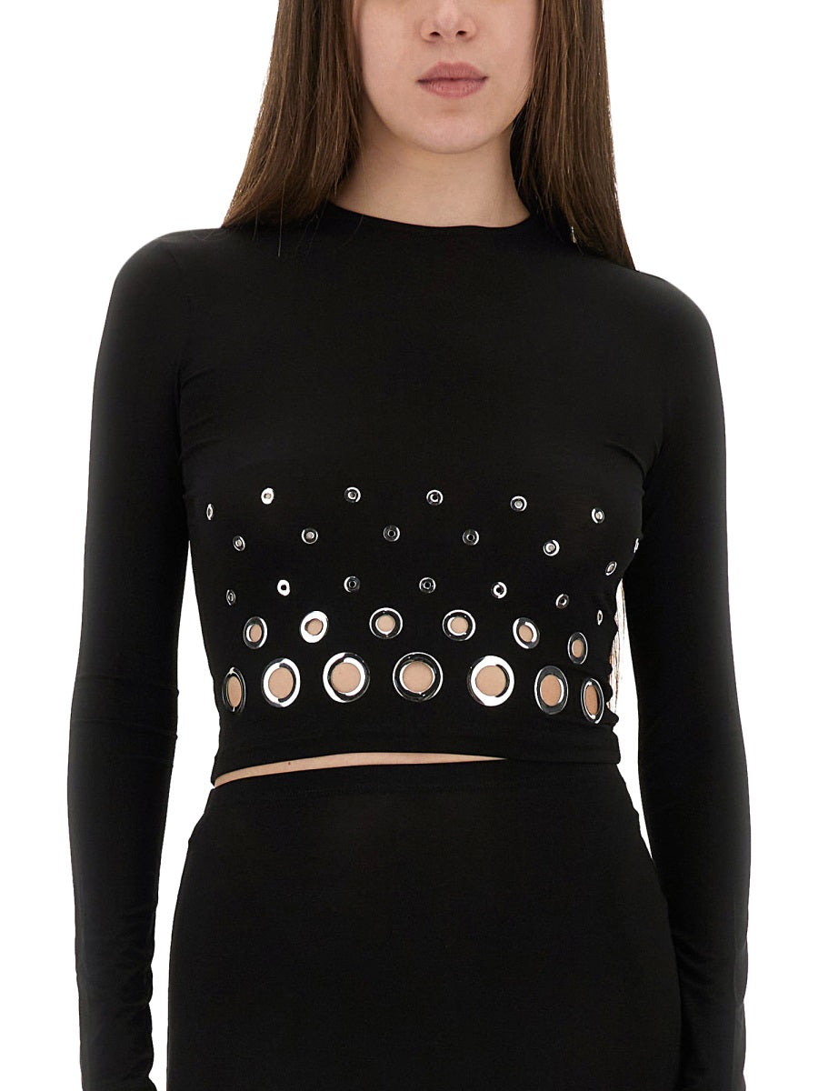 CROPPED TOP WITH EYELETS