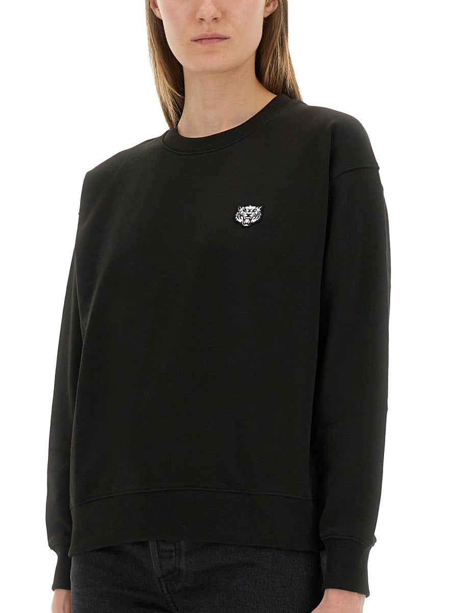 COTTON SWEATSHIRT WITH "HAPPY TIGER" PATCH
