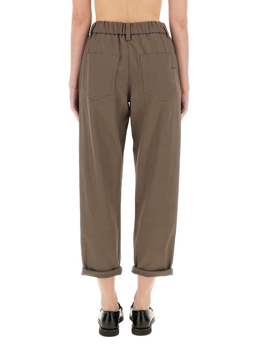 BAGGY PULL-ON PANTS IN COTTON COVER UP