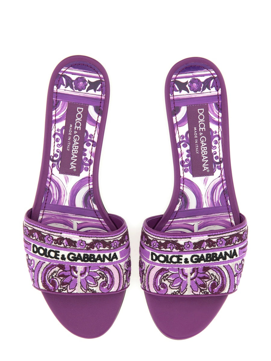 SLIDE SANDAL WITH EMBROIDERY