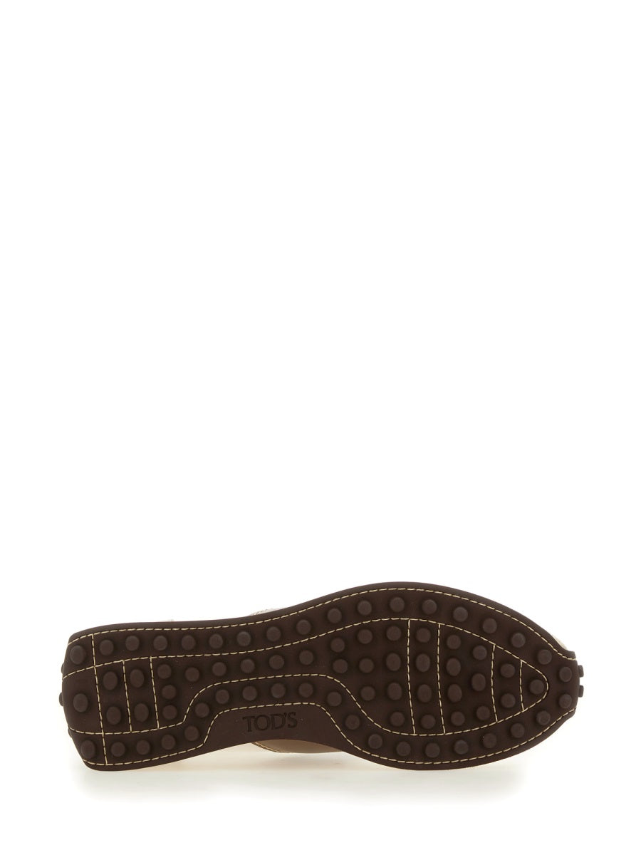 LEATHER AND FABRIC SNEAKER