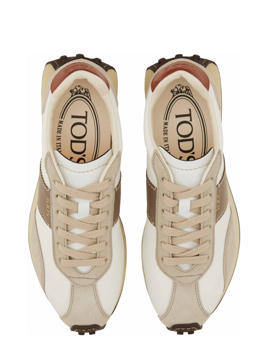 LEATHER AND FABRIC SNEAKER