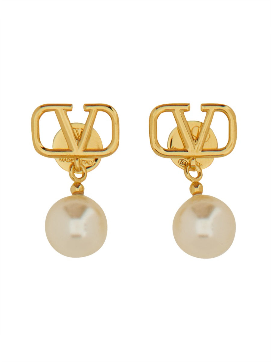 "VLOGO SIGNATURE" EARRINGS WITH SWAROVSKI® PEARLS