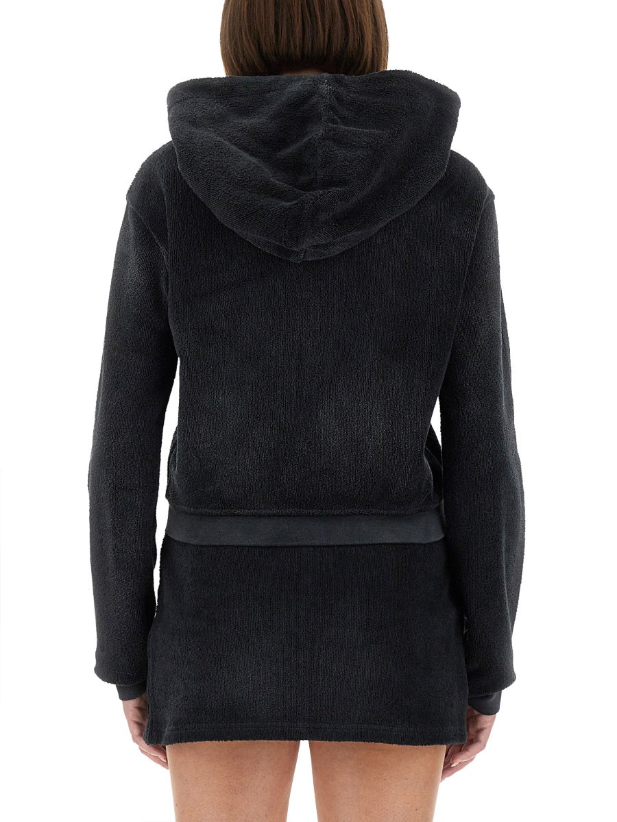 COTTON TERRY SWEATSHIRT WITH ZIPPER