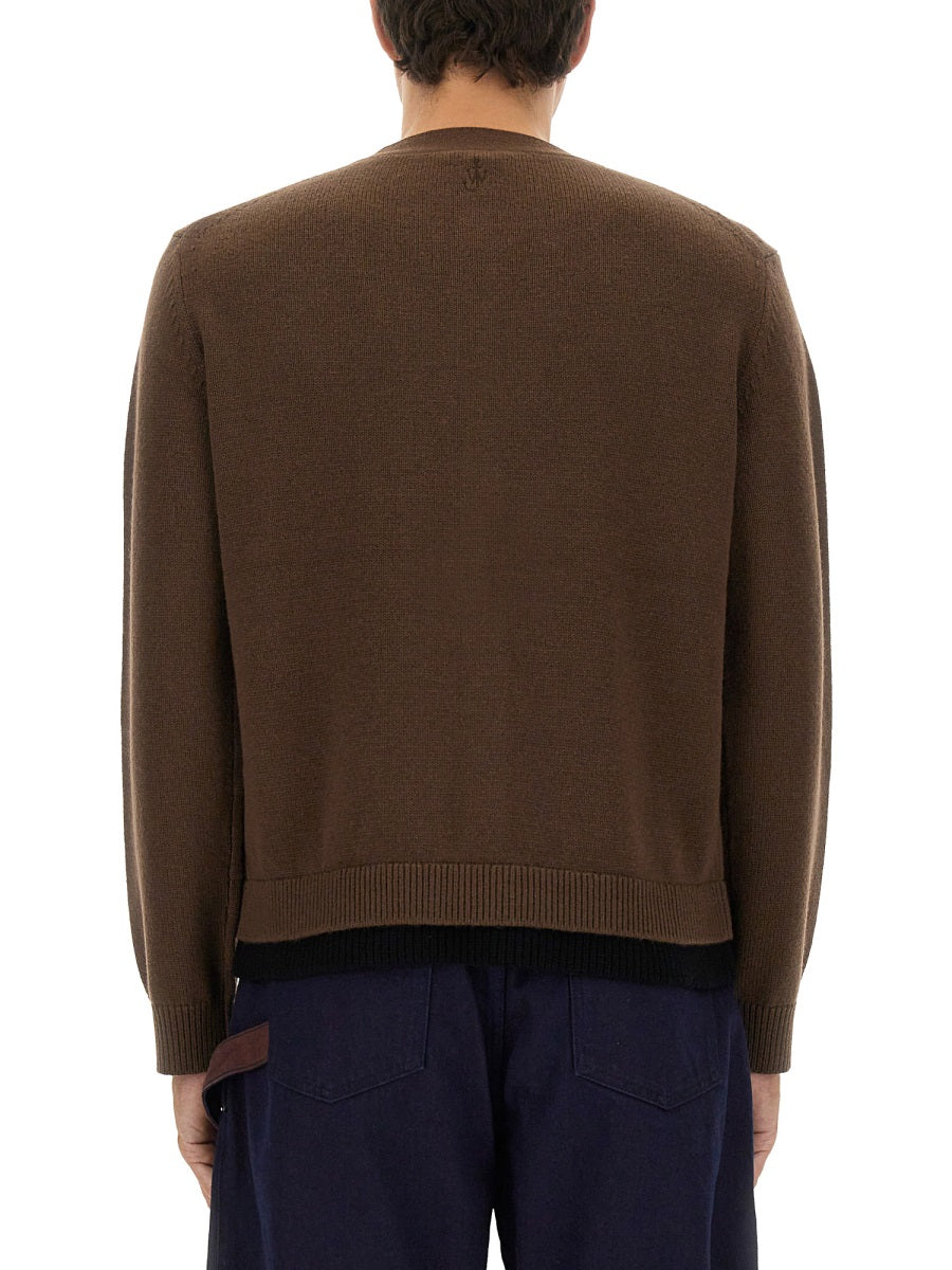 CONTRASTING LAYERED CARDIGAN