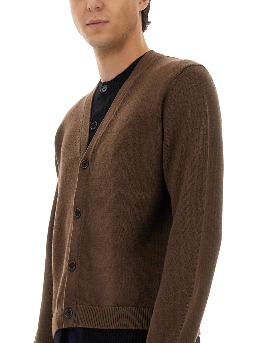 CONTRASTING LAYERED CARDIGAN