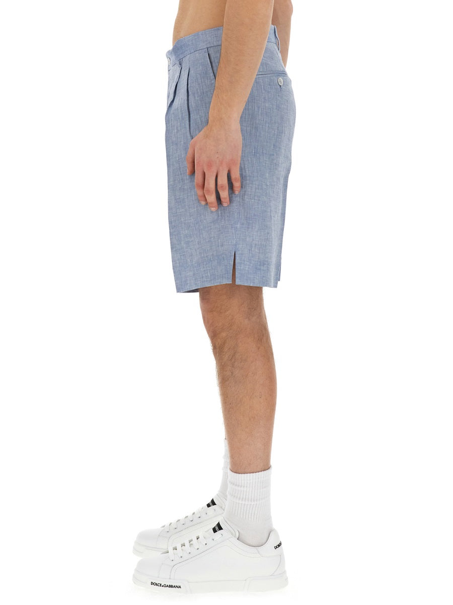 LINEN BERMUDA SHORTS