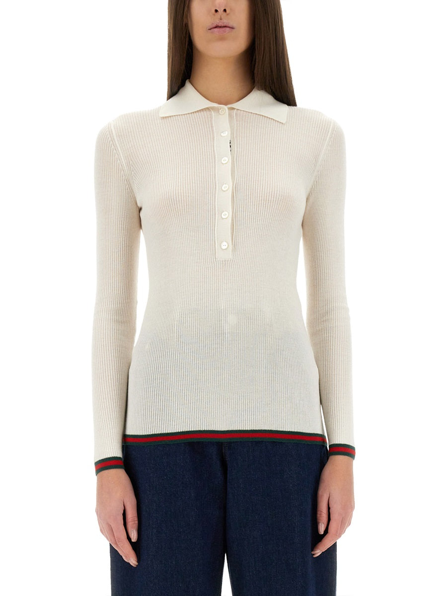 CASHMERE AND SILK POLO SHIRT