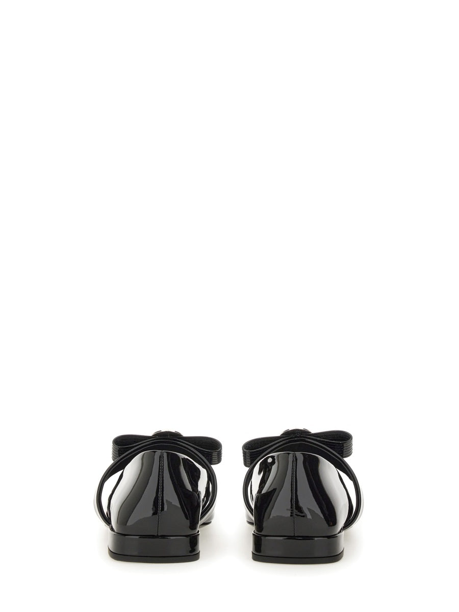 PATENT LEATHER BALLERINA "GIANNI RIBBON"