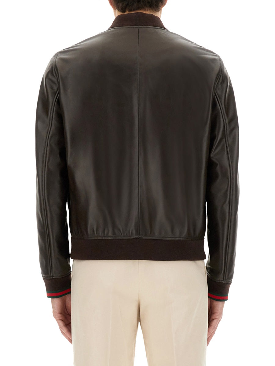 LEATHER BOMBER JACKET