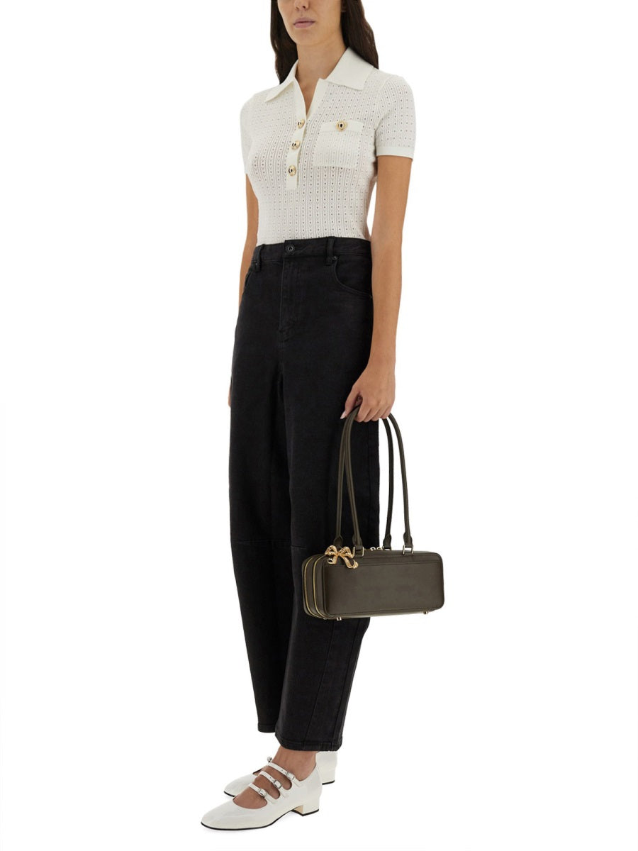 PERFORATED KNIT TOP