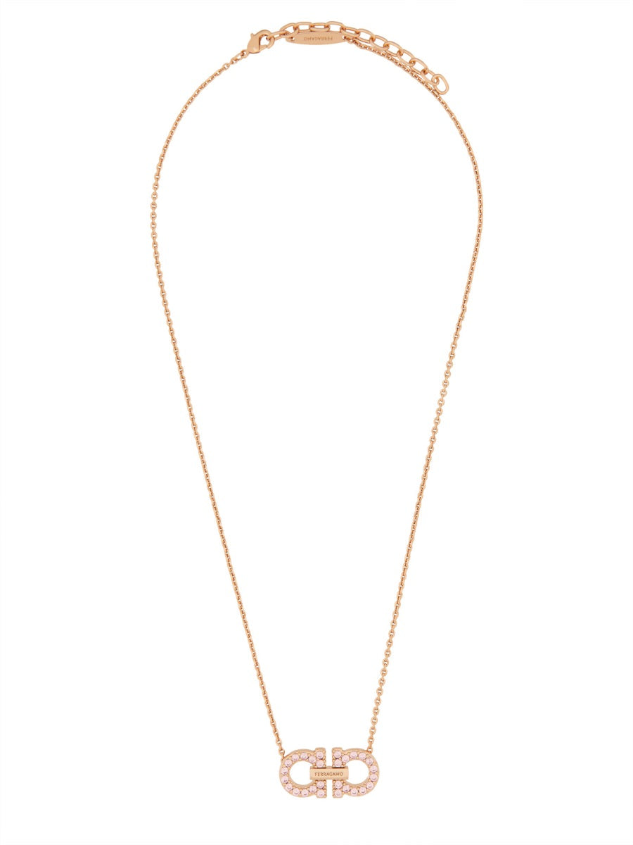 NECKLACE WITH "GANCINI" PENDANT AND CRYSTALS