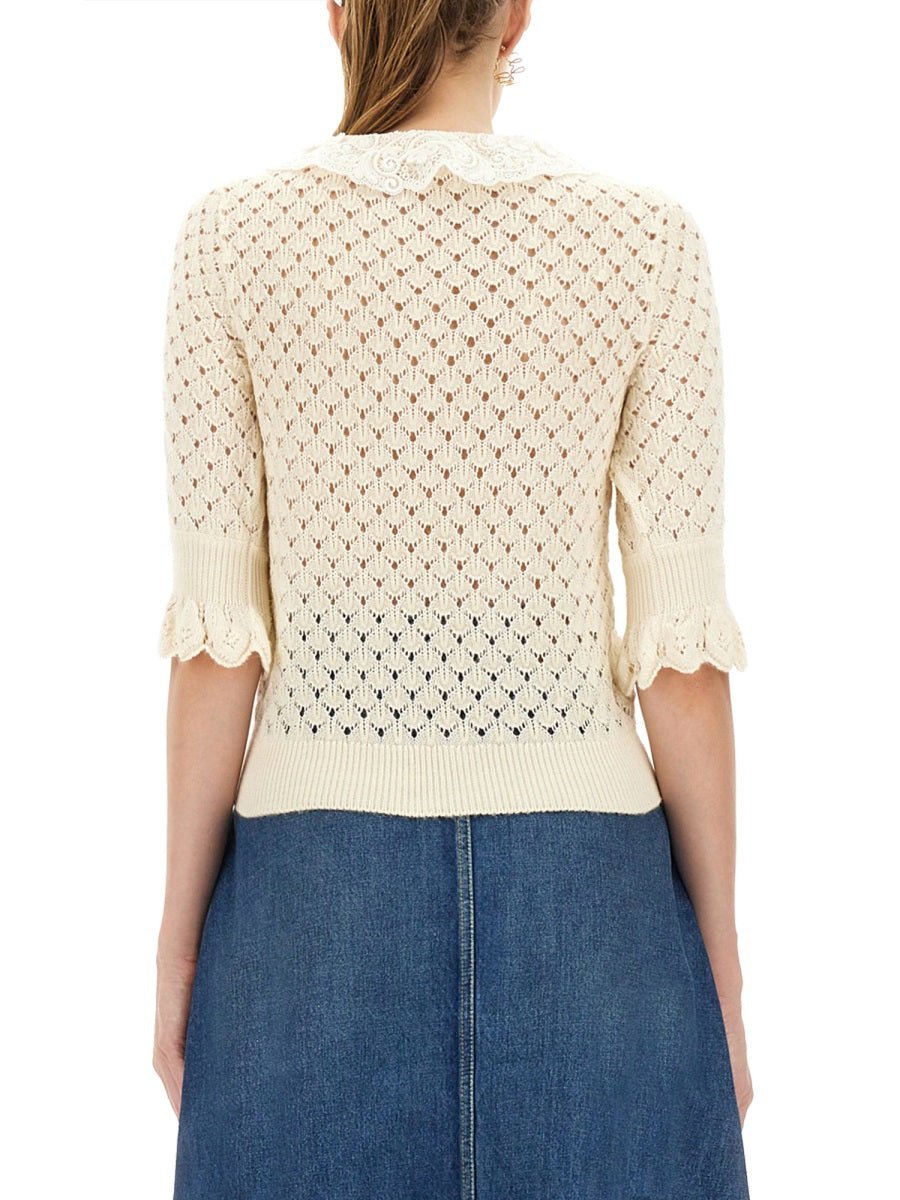 COTTON CROCHET SWEATER