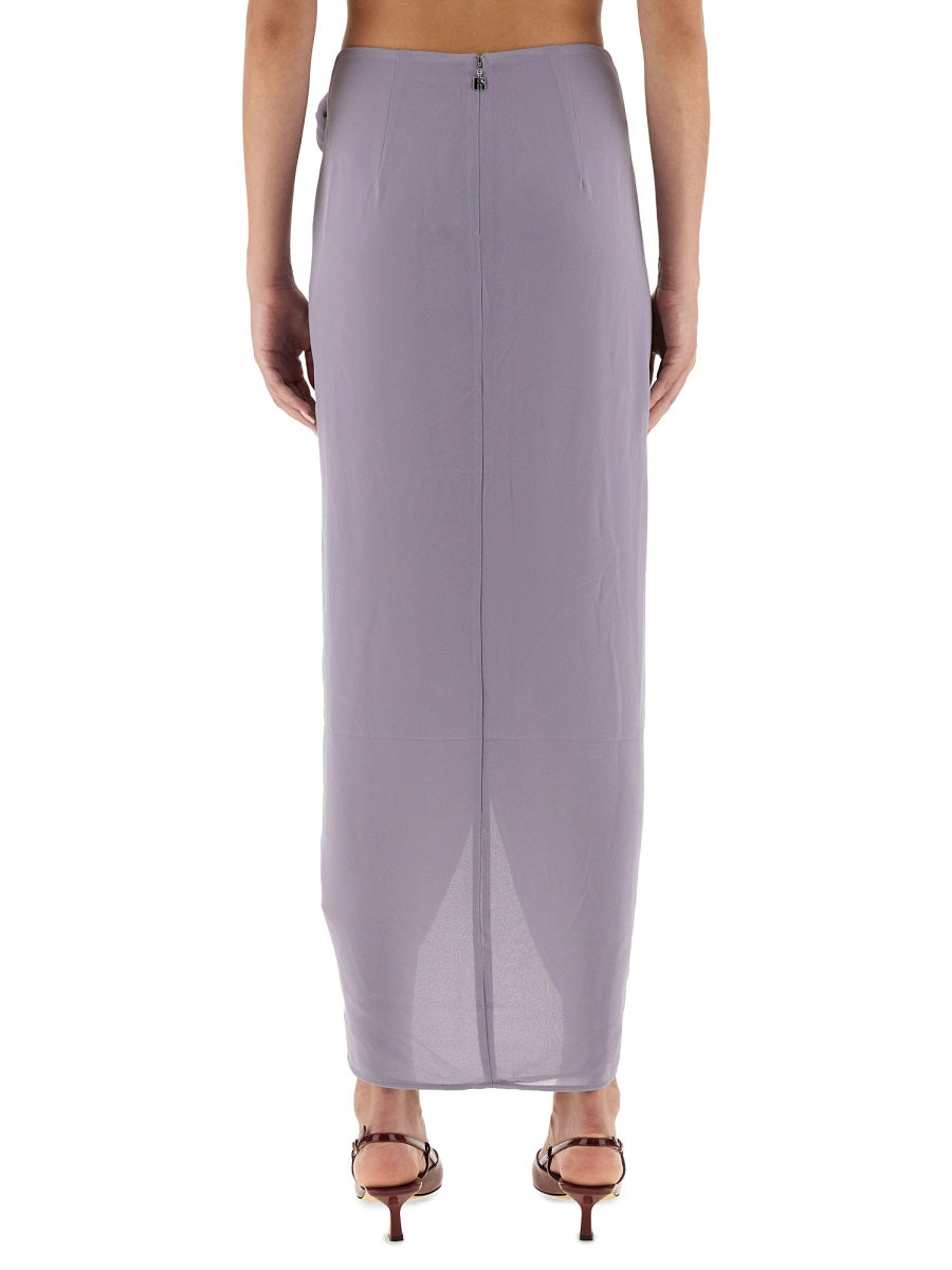 ASYMMETRICAL SKIRT WITH DICTATION