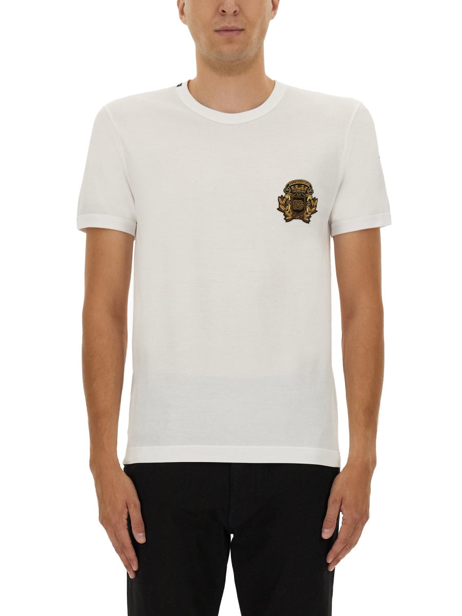 "BEE AND CROWN" EMBROIDERED T-SHIRT