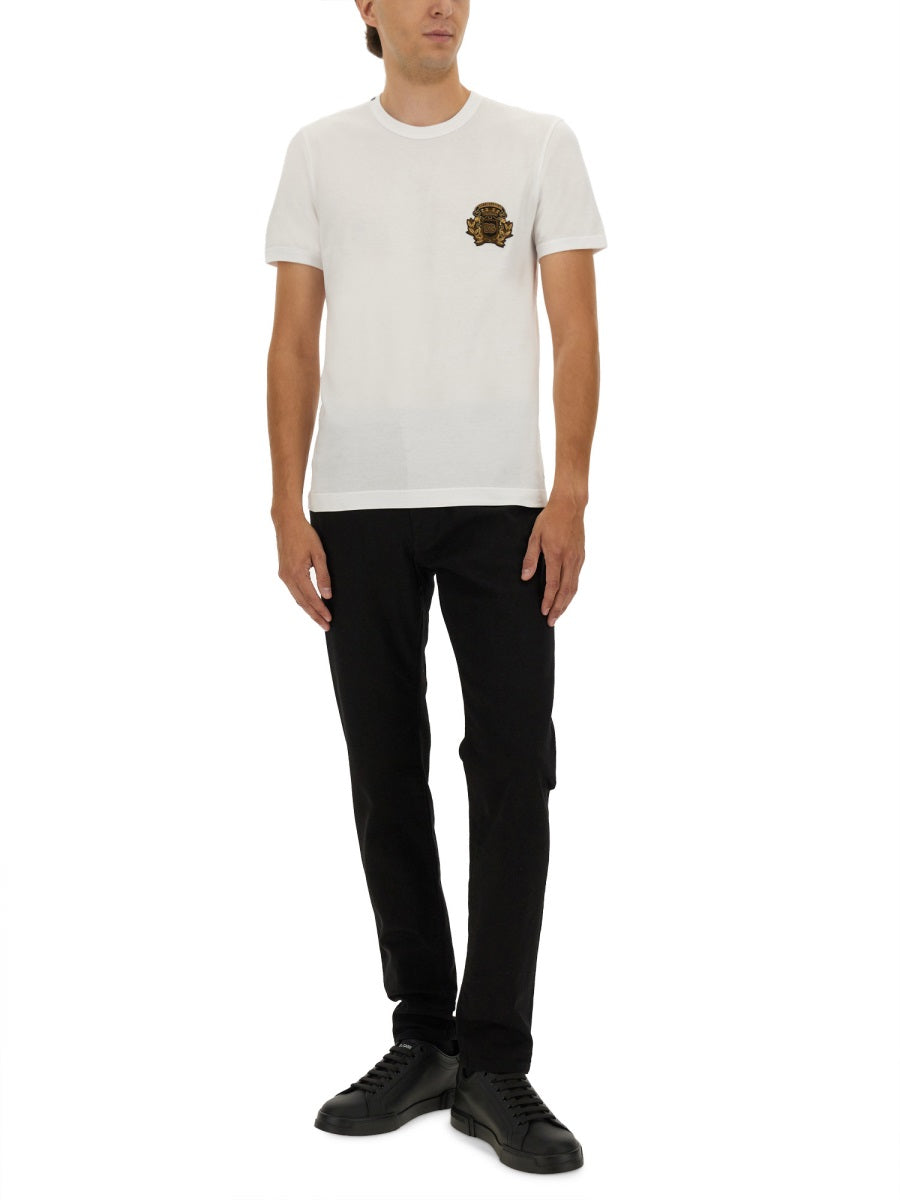"BEE AND CROWN" EMBROIDERED T-SHIRT