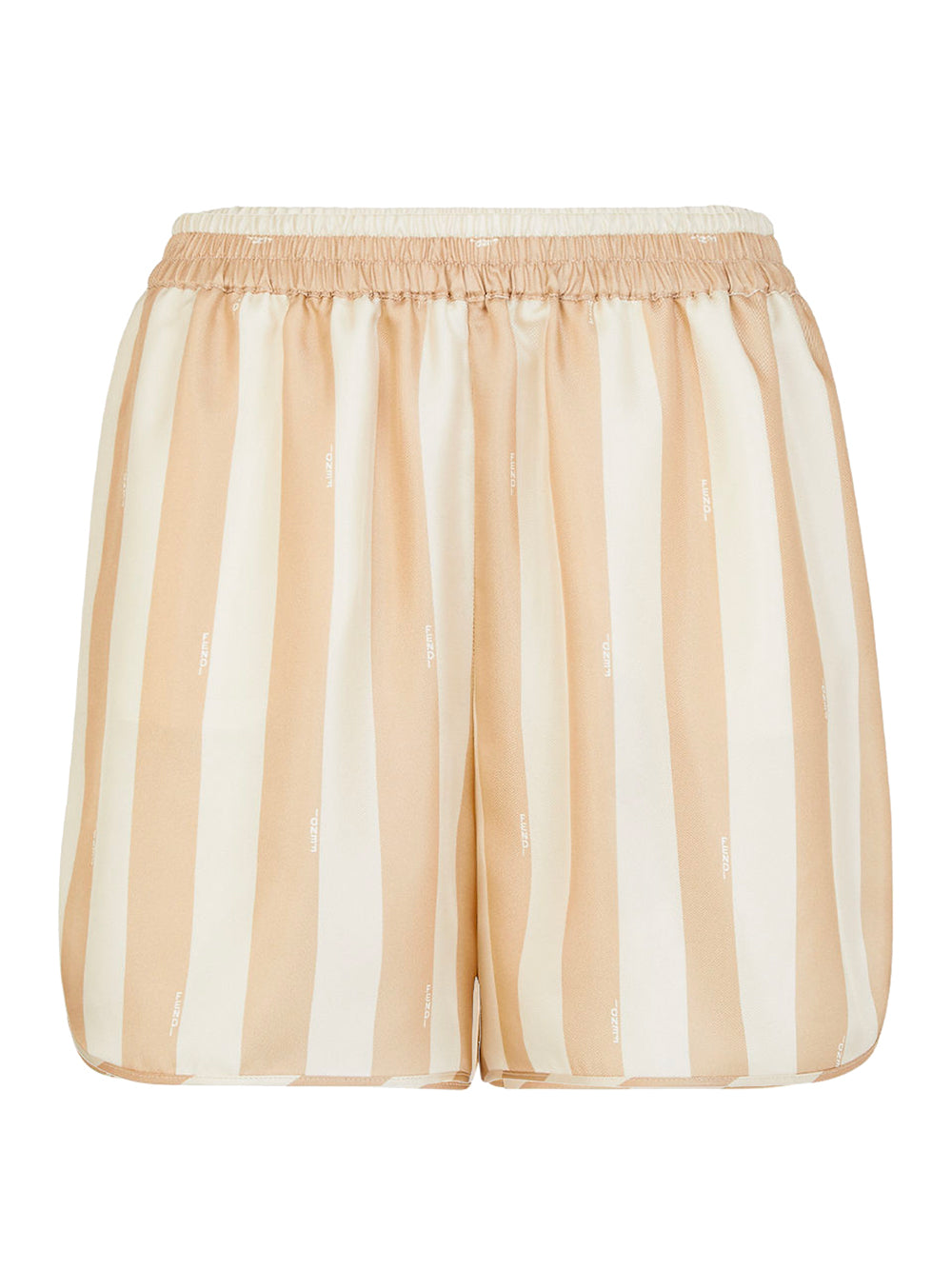 Pantaloni corti in seta Pequin beige