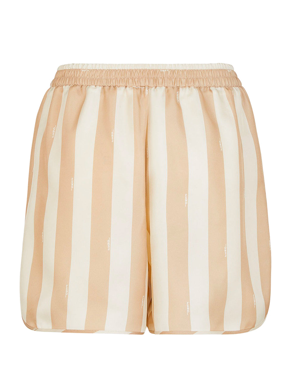Pantaloni corti in seta Pequin beige