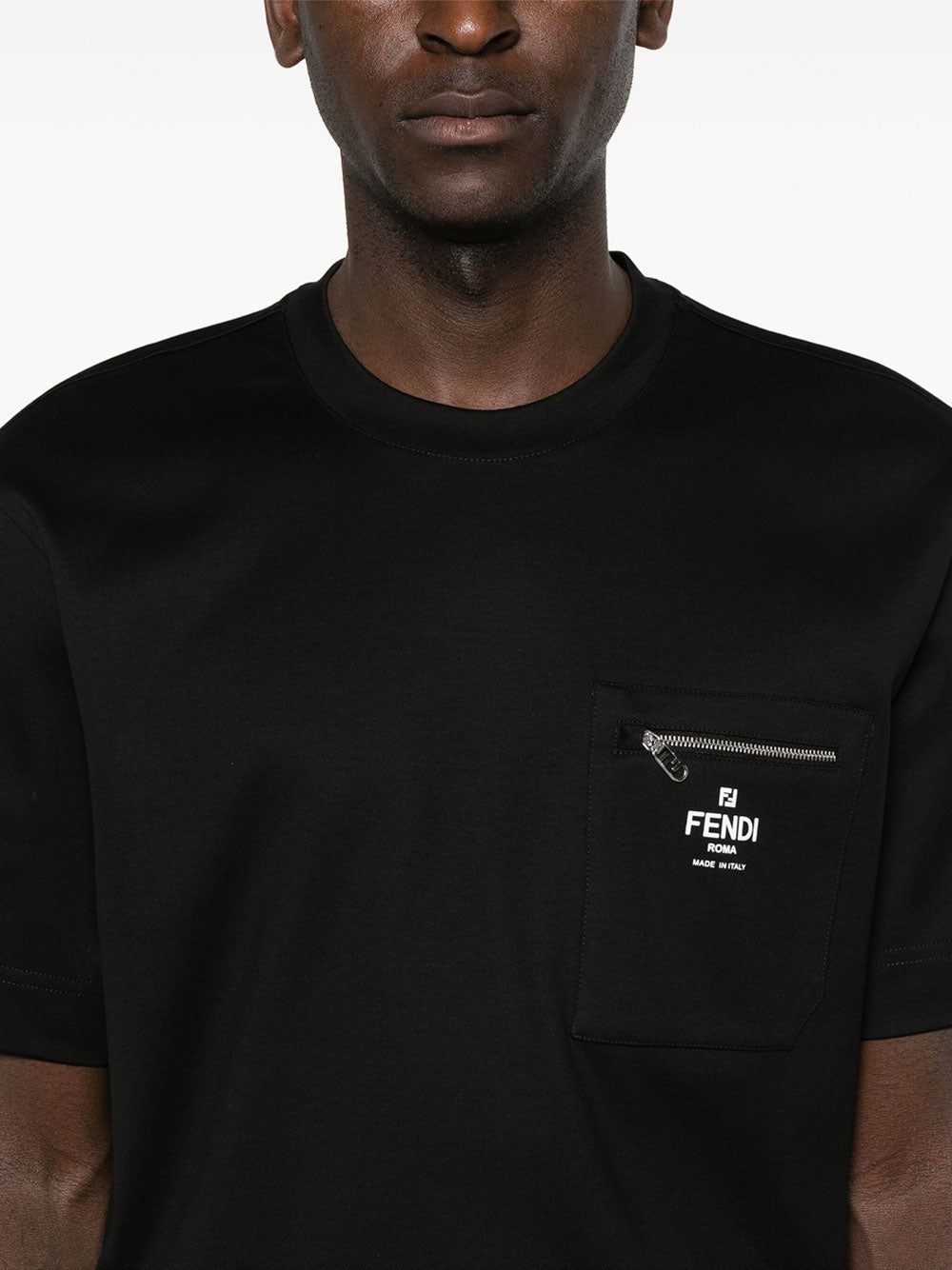 ZIP-DETAIL FENDI ROMA COTTON T-SHIRT