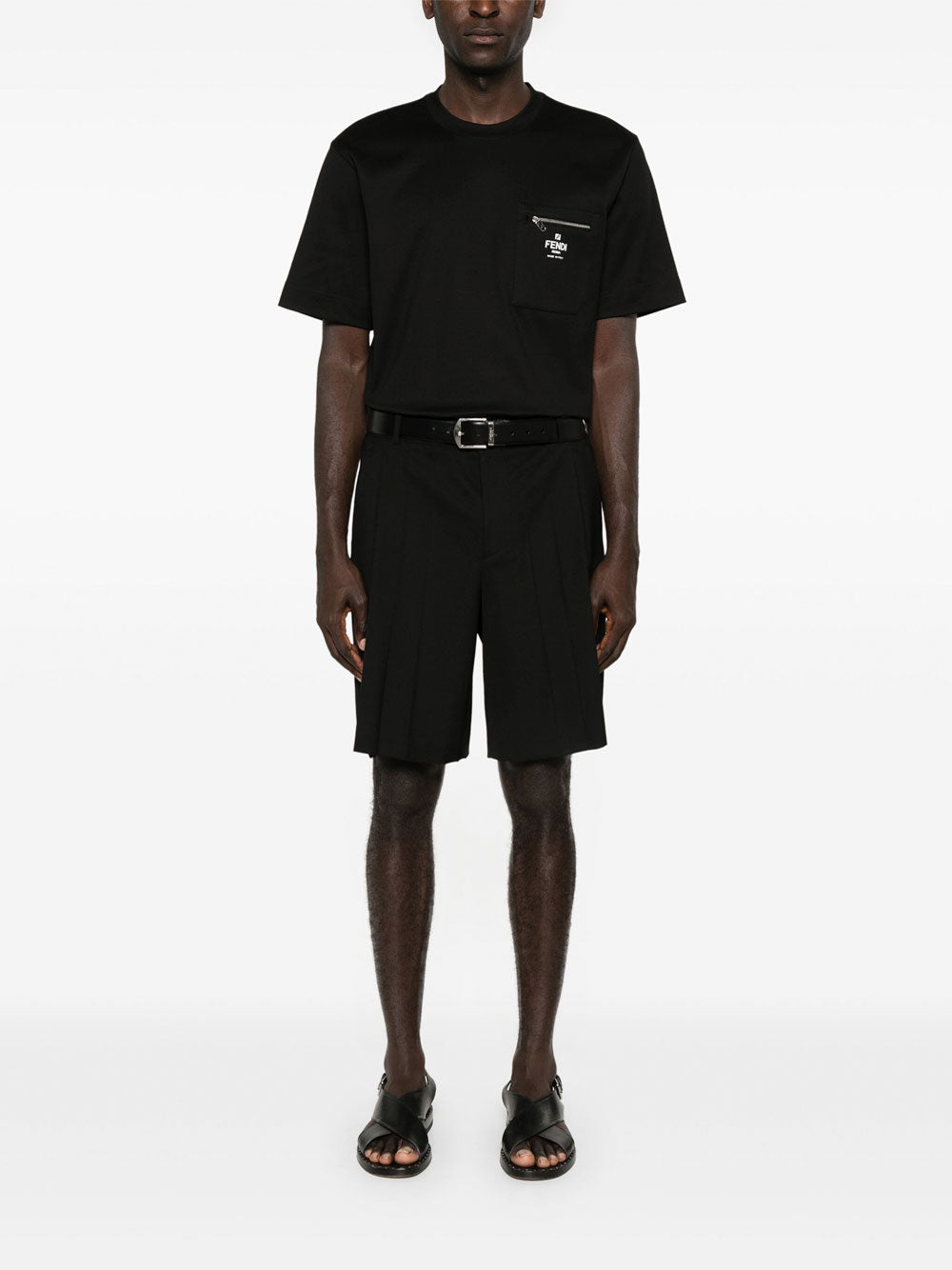ZIP-DETAIL FENDI ROMA COTTON T-SHIRT