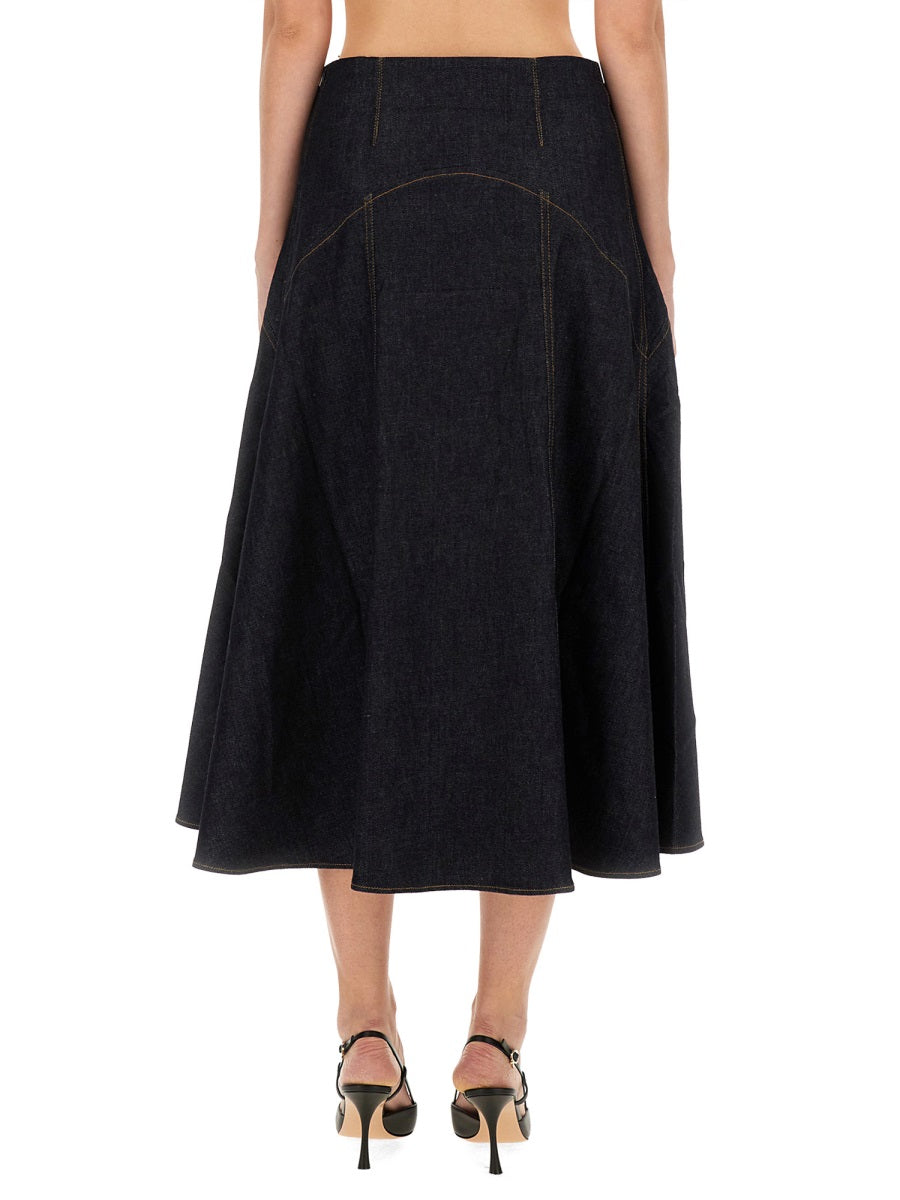 "DE-NÎMES TRIANGLE" DENIM SKIRT